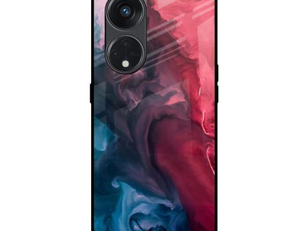 Blue & Red Smoke Glass Case for Oppo Reno8T 5G Cheap