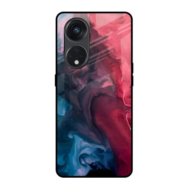 Blue & Red Smoke Glass Case for Oppo Reno8T 5G Cheap