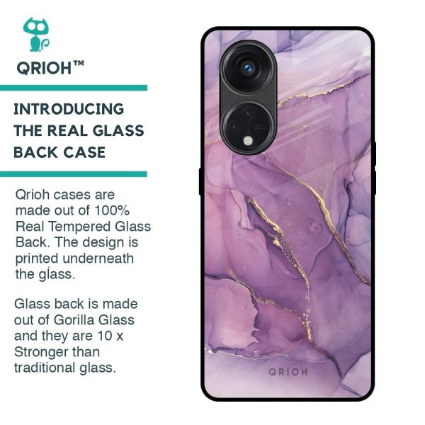 Purple Gold Marble Glass Case for Oppo Reno8T 5G Online Hot Sale