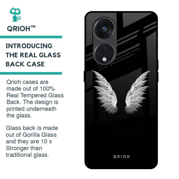 White Angel Wings Glass Case for Oppo Reno8T 5G Online