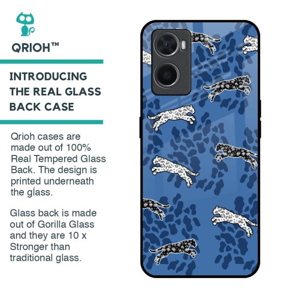 Blue Cheetah Glass Case for Oppo A36 For Sale