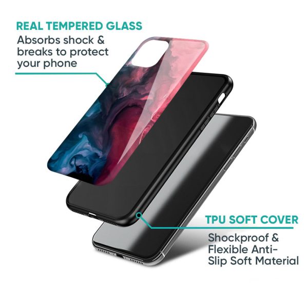 Blue & Red Smoke Glass Case for Oppo Reno8T 5G Cheap