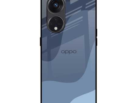 Navy Blue Ombre Glass Case for Oppo Reno8T 5G For Discount