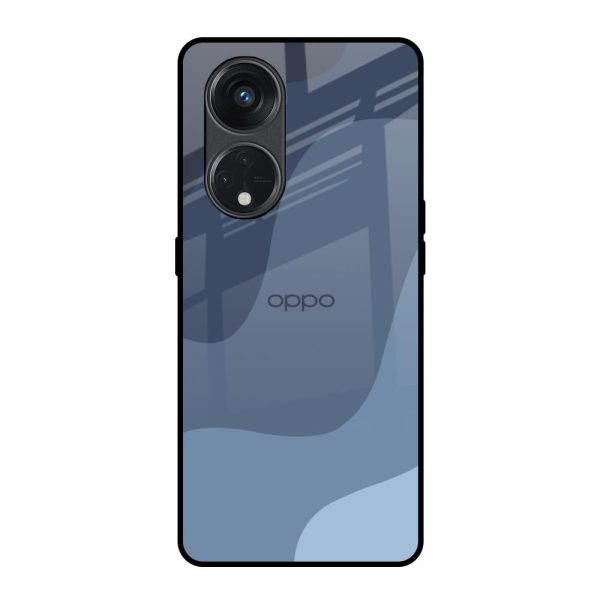 Navy Blue Ombre Glass Case for Oppo Reno8T 5G For Discount