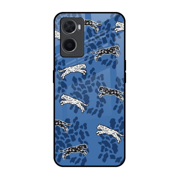 Blue Cheetah Glass Case for Oppo A36 For Sale