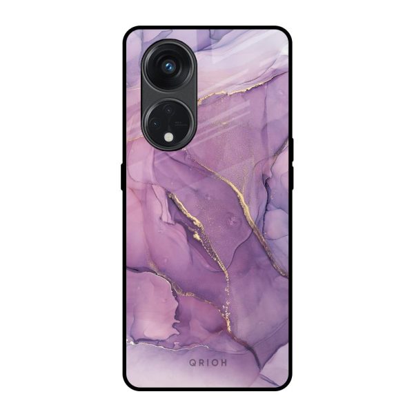 Purple Gold Marble Glass Case for Oppo Reno8T 5G Online Hot Sale