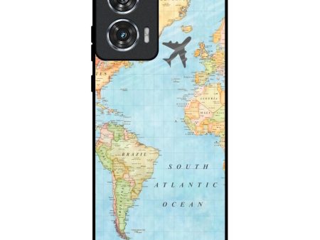 Travel Map Glass Case for Motorola Edge 50 Fusion 5G Cheap