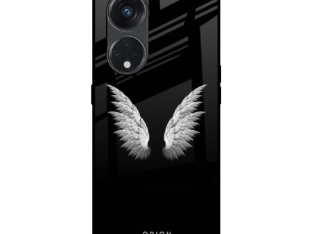 White Angel Wings Glass Case for Oppo Reno8T 5G Online