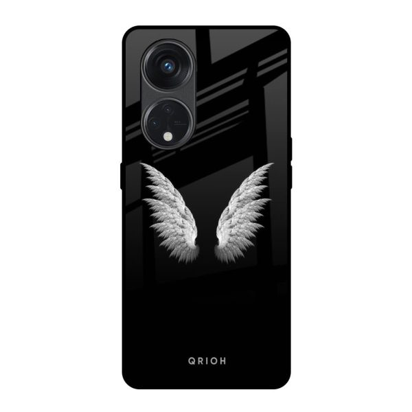 White Angel Wings Glass Case for Oppo Reno8T 5G Online