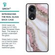 Pink & Gold Gllitter Marble Glass Case for Oppo Reno8T 5G For Cheap