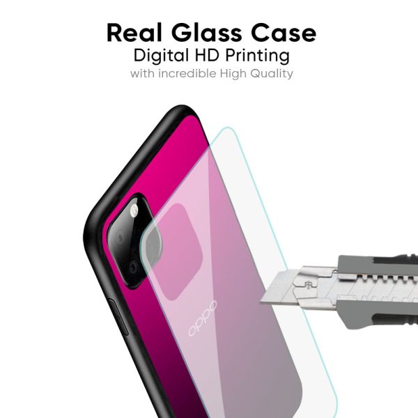 Purple Ombre Pattern Glass Case for Oppo A96 Online Sale