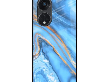 Vibrant Blue Marble Glass Case for Oppo Reno8T 5G Supply