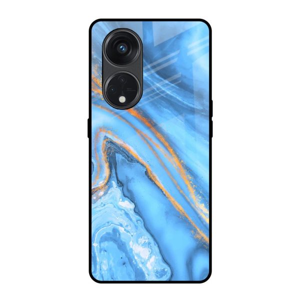 Vibrant Blue Marble Glass Case for Oppo Reno8T 5G Supply