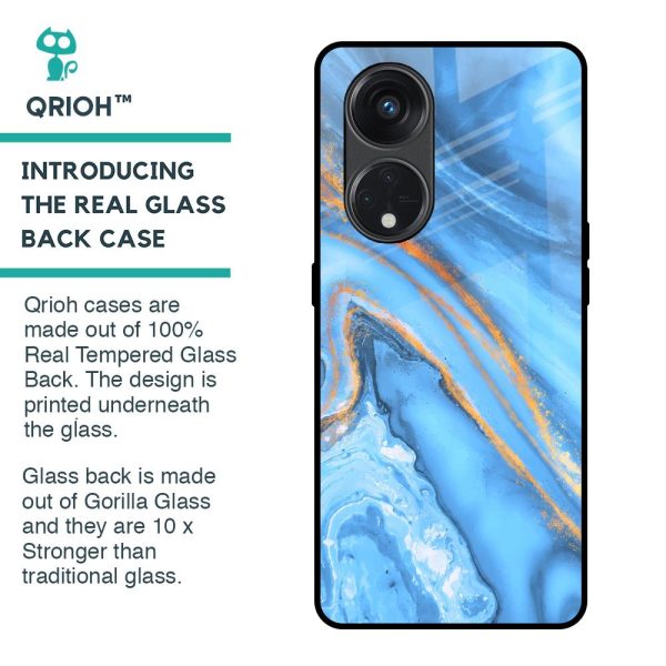 Vibrant Blue Marble Glass Case for Oppo Reno8T 5G Supply