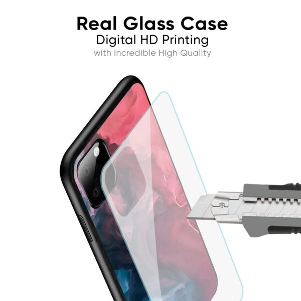 Blue & Red Smoke Glass Case for Oppo Reno8T 5G Cheap