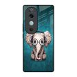 Adorable Baby Elephant Glass Case For Vivo V40 5G Online