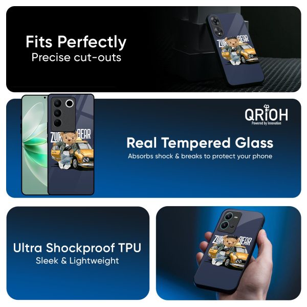 Adventurous Bear Glass Case for iQOO Z7 Pro 5G on Sale