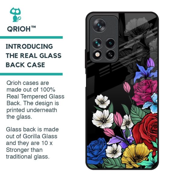 Rose Flower Bunch Art Glass Case for Redmi Note 11 Pro 5G on Sale