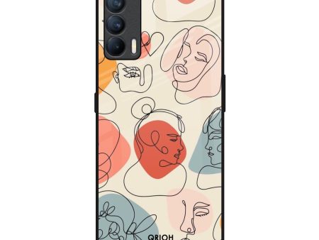 Abstract Faces Glass Case for Realme X7 Supply