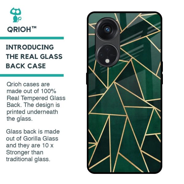 Abstract Green Glass Case For Oppo Reno8T 5G Fashion