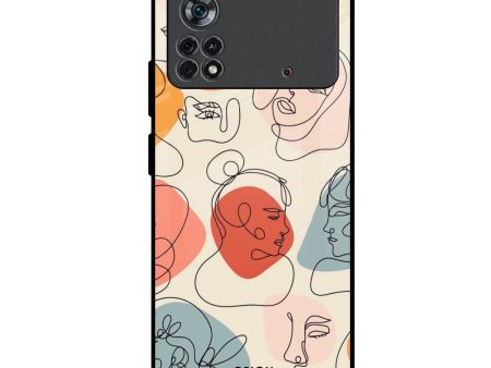 Abstract Faces Glass Case for Poco X4 Pro 5G Online Sale