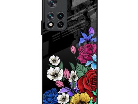 Rose Flower Bunch Art Glass Case for Redmi Note 11 Pro 5G on Sale