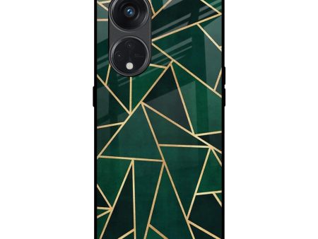 Abstract Green Glass Case For Oppo Reno8T 5G Fashion