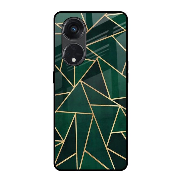 Abstract Green Glass Case For Oppo Reno8T 5G Fashion