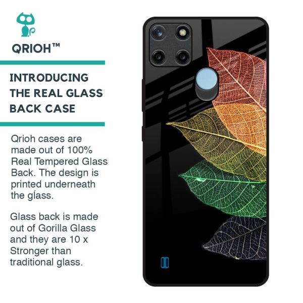 Colorful Leaves Glass Case for Realme C21Y Online Hot Sale