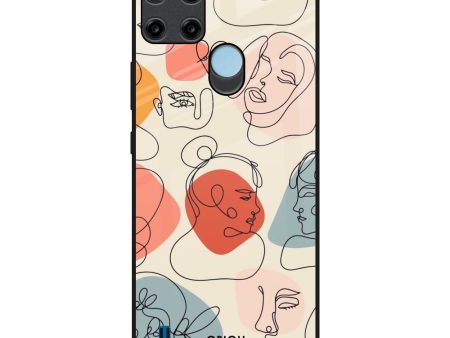 Abstract Faces Glass Case for Realme C21Y For Sale