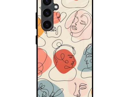 Abstract Faces Glass Case for Samsung Galaxy S23 FE 5G Online Sale