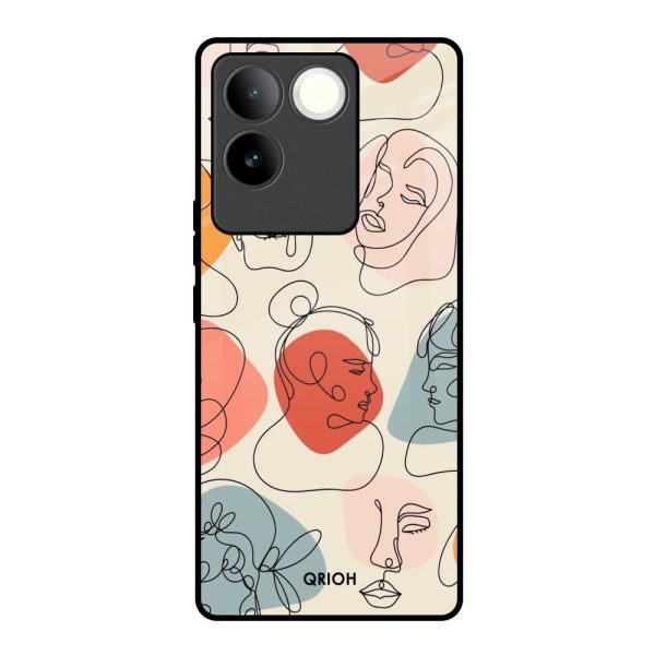 Abstract Faces Glass Case for iQOO Z7 Pro 5G Online now